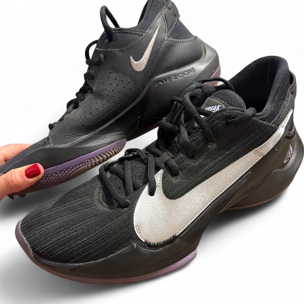 Nike Zoom Freak 2 Black Metallic Silver Basketball Shoes CK5424-005 Mens 10.5